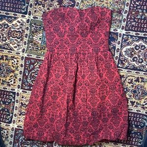 Vintage Forever 21 red and black gothic tube top accent dress ❤️🖤